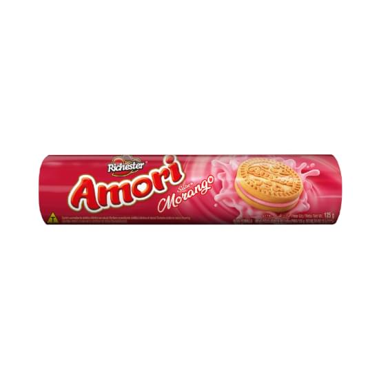 Imagem de Biscoito com recheio morango richester amori pacote 125g