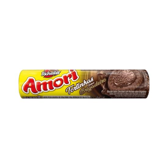 Imagem de Biscoito chocolate com recheio brigadeiro richester amori tortinhas pacote 140g