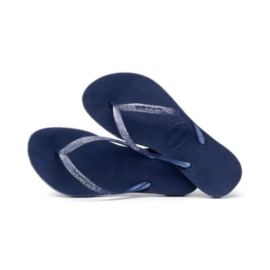 Imagem de Sandália havaianas feminina slim glitter contour marinho 33/34