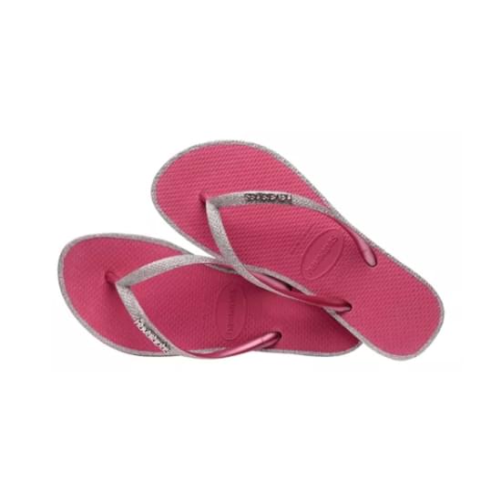 Imagem de Sandália havaianas feminina slim glitter contour rosa veludo 39/40