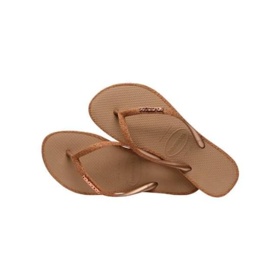 Imagem de Sandália havaianas feminina slim glitter contour rose gold 35/36