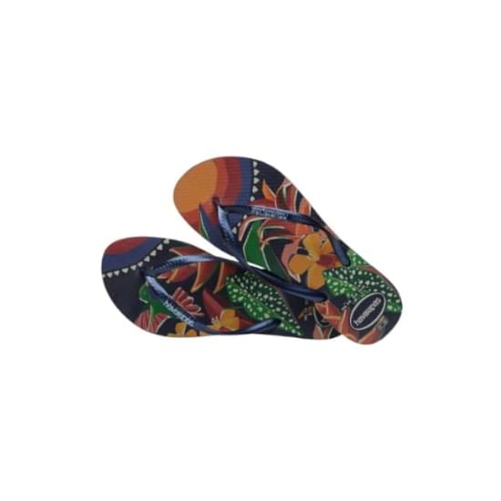 Imagem de Sandalia havaiana feminina slim tropical marinho/marinho 35/36