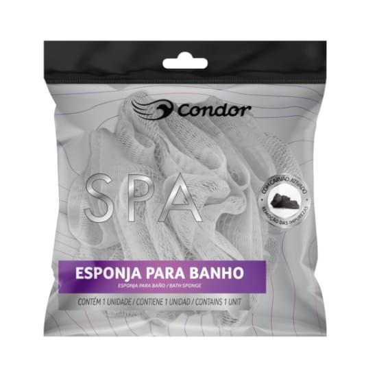 Imagem de Esponja para banho com carvão ativado condor spa