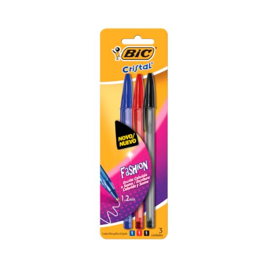 Imagem de Caneta bic cristal fashion 1.2 c/3