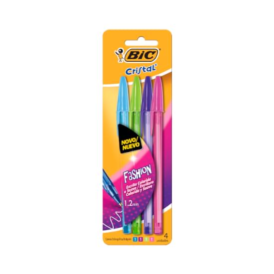 Imagem de Caneta bic cristal fashion 1.2 c/4