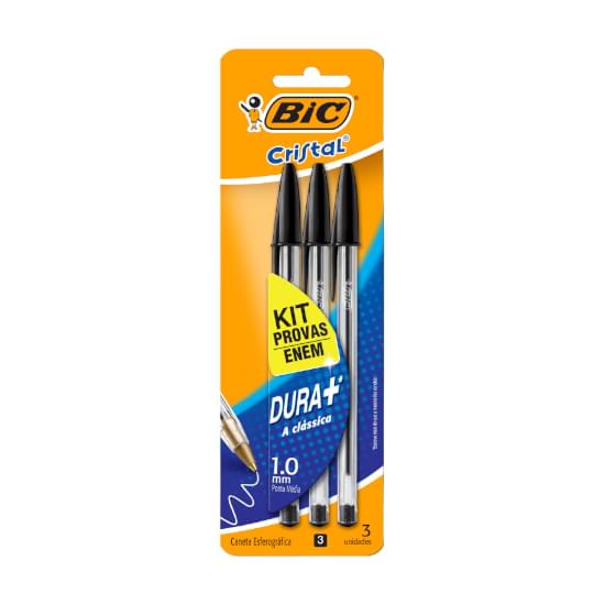 Imagem de Caneta bic cristal kit enem 1.2 pret c/3