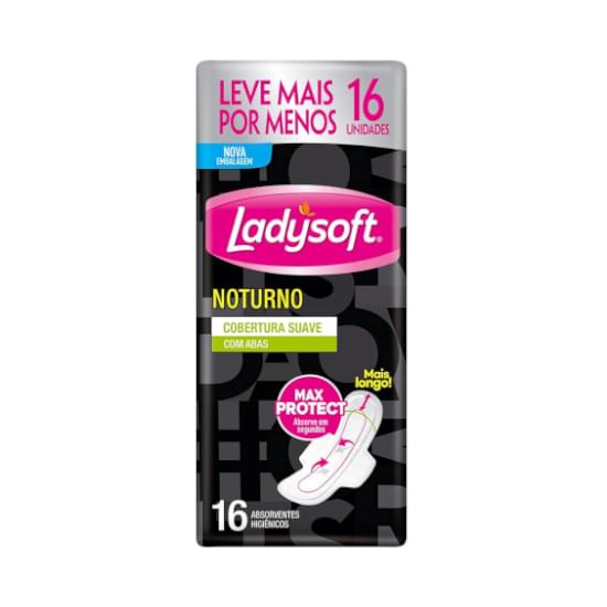 Imagem de Absorvente ladysoft noturno suave com abas 16 unidades