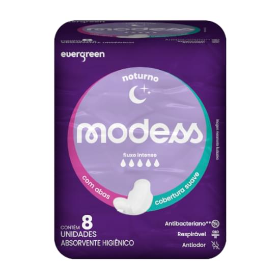 Imagem de Absorvente noturno com abas modess 8 unidades