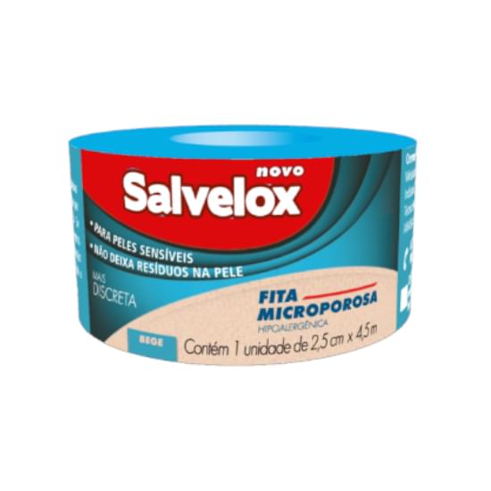 Imagem de Salvelox fita microporosa bege 2,5cmx4,5m