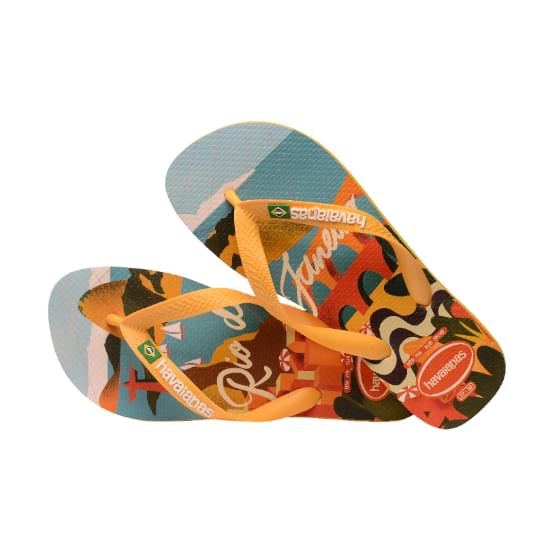 Imagem de Sandália havaianas unissex top postcard amarelo pop 39/40