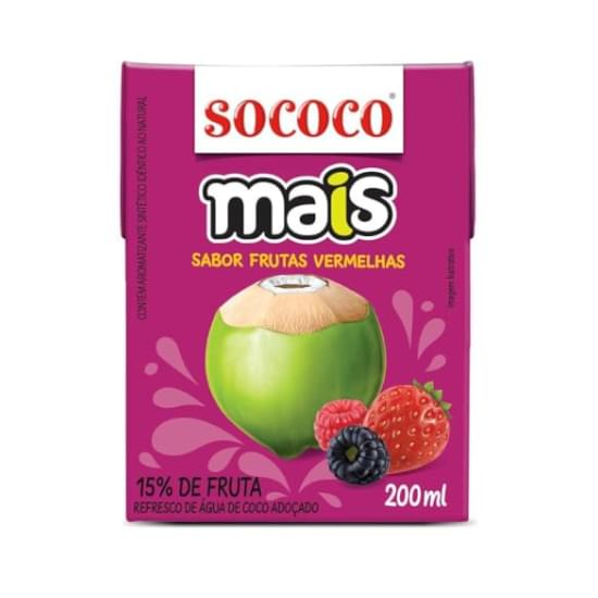 Imagem de Água de coco sococo mais frutas vermelhas 200ml