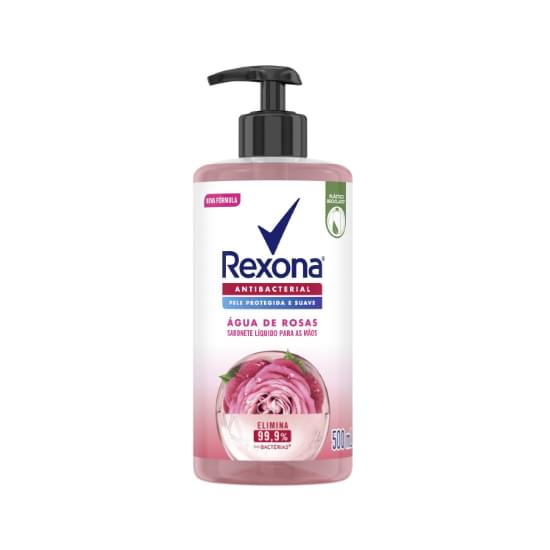 Imagem de Sabonete líquido antibacterial para as mãos água de rosas rexona frasco 500ml