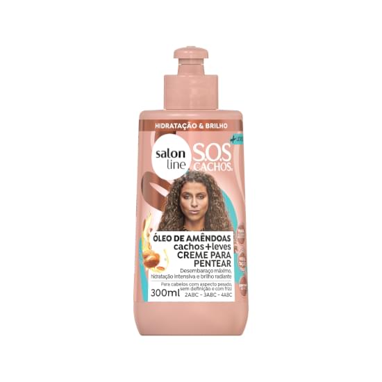 Imagem de Creme para pentear salon line s.o.s cachos óleo de amêndoas cachos+leves 300ml