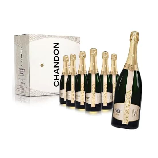 Imagem de Kit 6 espumante chandon reserve brut de 750ml + 1 magnum de 1,5l