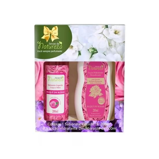Imagem de Seivas da natureza loção hidratante + sabonete líquido 200ml buque de rosas