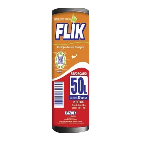 Imagem de Saco p/lixo flik pret rolo 50 lt c/30un