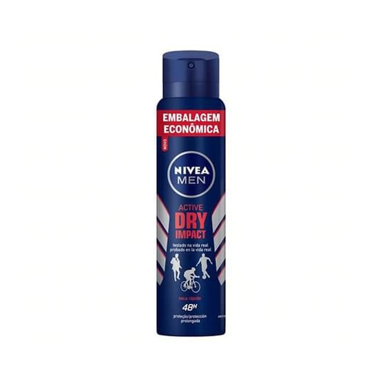 Imagem de Desodorante aerossol nivea men active dry impact antitranspirante masculino 200ml