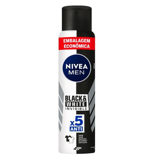 Imagem de Desodorante aerossol nivea men black&white invisible 48h antitranspirante 200ml