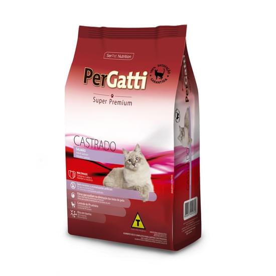 Imagem de Racao serpet pergatti super premium gatos castrados salmao 11kg